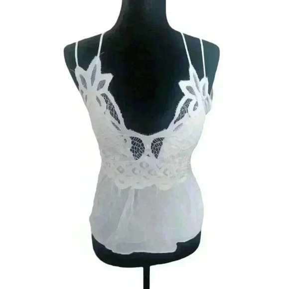 J for Justify Womens White Lace Peplum Tank M - Picture 1 of 14